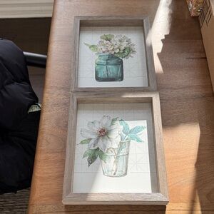Floral Wall Art in Wooden Frames